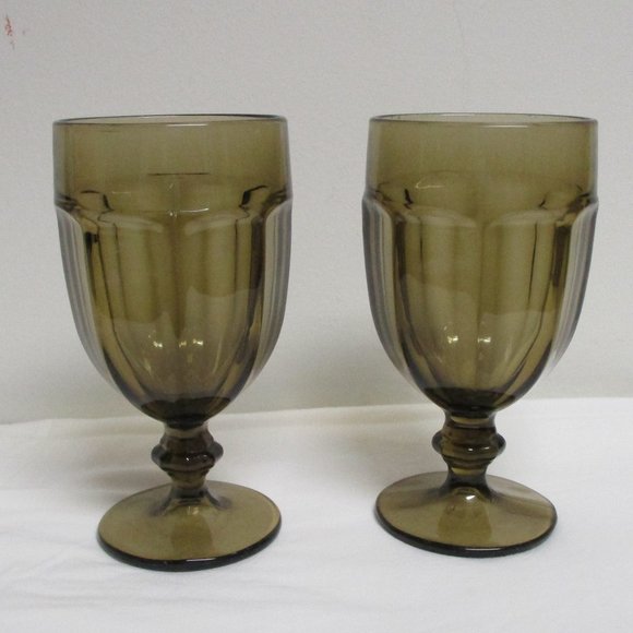 Libbey Other - Libbey Duratuff Goblets GIBRALTA Smoky Topaz 7" 16 fl. oz. Set of 2